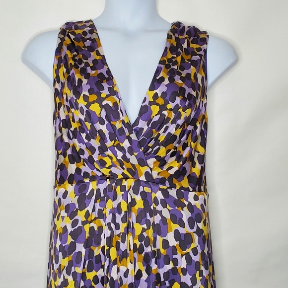 Boden Limited Edition Silk Blend Dress Size 18 V-Neck Stretch Midi Purple Office - Picture 2 of 15